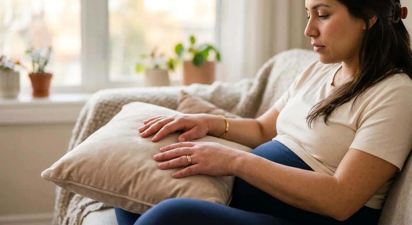 Swollen hands and fingers caused by fluid buildup during pregnancy